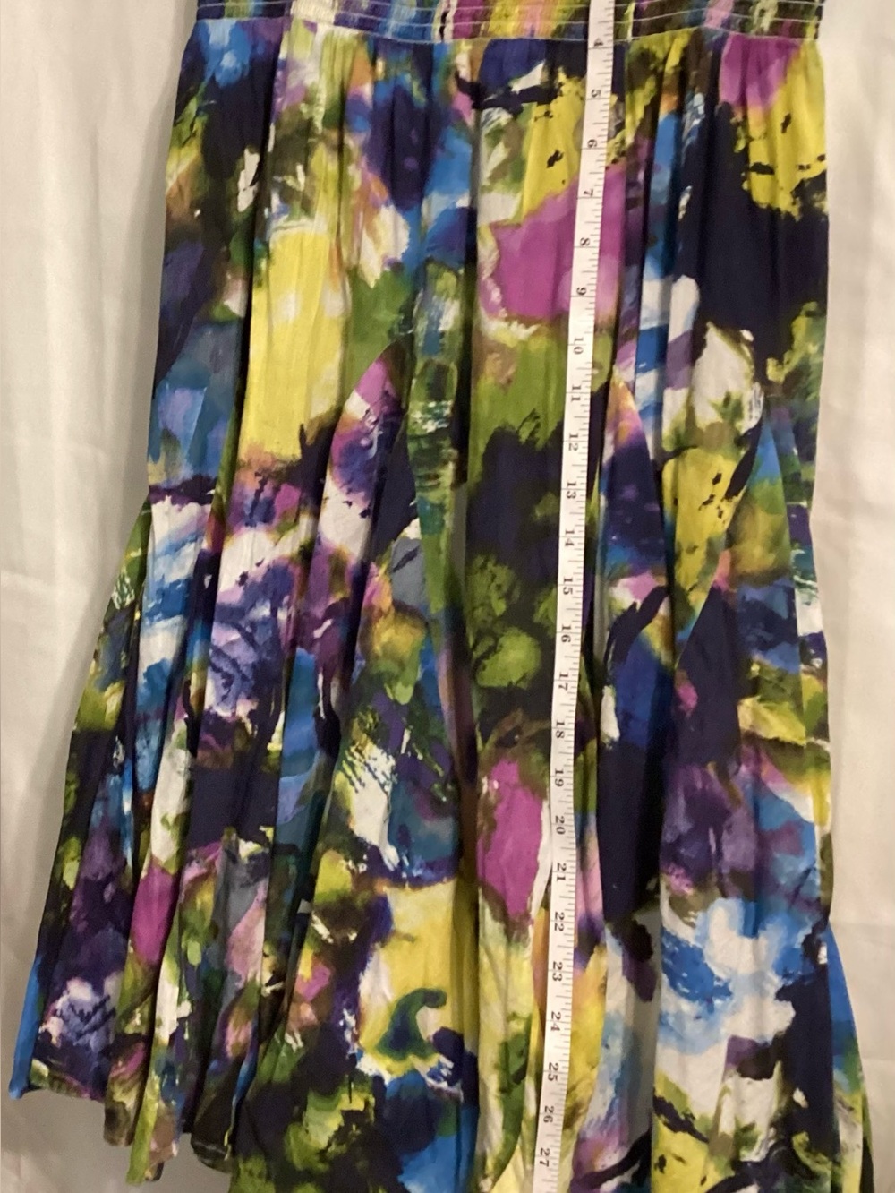 Grace Elements Full Colorful Elastic Waistband Skirt
